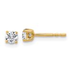 14k 1/3 carat Certified Lab Grown Diamond VS+ F+ Round Complete Four Prong Lightweight Stud Earrings