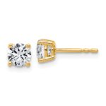 14k 1 carat Lab Grown Diamond VS/SI+ G+ Round Complete Four Prong Lightweight Stud Earrings