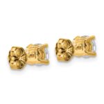 14k 1 carat Lab Grown Diamond VS/SI+ G+ Round Complete Four Prong Lightweight Stud Earrings - Image 3