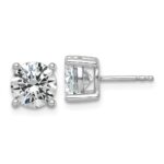 14k White Gold 3 carat Lab Grown Diamond VS/SI+ G+ Round Complete Four Prong Lightweight Stud Earrings