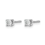 14k White Gold 1/5 carat Lab Grown Diamond VS+ F+ Round Complete Four Prong Screwback Heavyweight Stud Earrings - Image 2