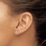 14k White Gold 1/5 carat Certified Lab Grown Diamond VS+ F+ Round Complete Four Prong Screwback Heavyweight Stud Earrings - Image 3