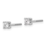 Platinum 1/4 carat Certified Lab Grown Diamond VS+ F+ Round Complete Four Prong Screwback Stud Earrings - Image 2