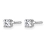 14k White Gold 1/4 carat Certified Lab Grown Diamond VS/SI+ G+ Round Complete Four Prong Screwback Heavyweight Stud Earrings - Image 2