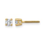 14k 1/4 carat Lab Grown Diamond VS/SI+ G+ Round Complete Four Prong Screwback Heavyweight Stud Earrings