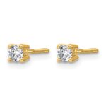 14k 1/4 carat Certified Lab Grown Diamond VS+ F+ Round Complete Four Prong Screwback Heavyweight Stud Earrings - Image 2