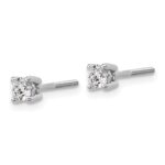 18k White Gold 1/3 carat Certified Lab Grown Diamond VS+ F+ Round Complete Four Prong Screwback Stud Earrings - Image 2
