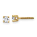 18k 1/3 carat Lab Grown Diamond VS+ F+ Round Complete Four Prong Screwback Stud Earrings
