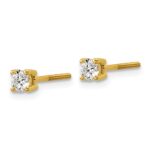 18k 1/3 carat Certified Lab Grown Diamond VS+ F+ Round Complete Four Prong Screwback Stud Earrings - Image 2