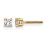 14k 1/3 carat Certified Lab Grown Diamond VS+ F+ Round Complete Four Prong Screwback Heavyweight Stud Earrings