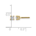 14k 1/3 carat Lab Grown Diamond VS+ F+ Round Complete Four Prong Screwback Heavyweight Stud Earrings - Image 5