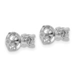 18k White Gold 1/2 carat Lab Grown Diamond VS+ F+ Round Complete Four Prong Screwback Stud Earrings - Image 3