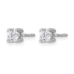 14k White Gold 1/2 carat Certified Lab Grown Diamond VS/SI+ G+ Round Complete Four Prong Screwback Heavyweight Stud Earrings - Image 2