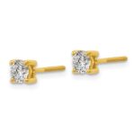 18k 3/4 carat Lab Grown Diamond VS+ F+ Round Complete Four Prong Screwback Stud Earrings - Image 2