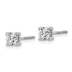 Platinum 3/4 carat Lab Grown Diamond VS+ F+ Round Complete Four Prong Screwback Stud Earrings - Image 2