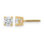 14k 3/4 carat Lab Grown Diamond VS+ F+ Round Complete Four Prong Screwback Heavyweight Stud Earrings