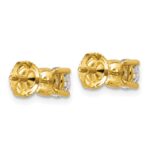18k 1 carat Lab Grown Diamond VS+ F+ Round Complete Four Prong Screwback Stud Earrings - Image 3