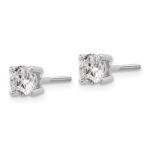 Platinum 1 carat Certified Lab Grown Diamond VS+ F+ Round Complete Four Prong Screwback Stud Earrings - Image 2