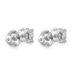 Platinum 1 carat Lab Grown Diamond VS+ F+ Round Complete Four Prong Screwback Stud Earrings - Image 3