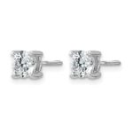 14k White Gold 1 carat Lab Grown Diamond VS/SI+ G+ Round Complete Four Prong Screwback Heavyweight Stud Earrings - Image 2