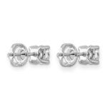 14k White Gold 1 carat Certified Lab Grown Diamond VS+ F+ Round Complete Four Prong Screwback Heavyweight Stud Earrings - Image 4