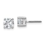 18k White Gold 1/2 carat Lab Grown Diamond VS+ F+ Round Complete Four Prong Screwback Stud Earrings