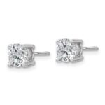 Platinum 1 1/2 carat Certified Lab Grown Diamond VS+ F+ Round Complete Four Prong Screwback Stud Earrings - Image 2