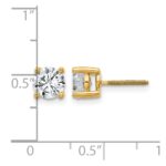 14k 1 1/2 carat Certified Lab Grown Diamond VS+ F+ Round Complete Four Prong Screwback Heavyweight Stud Earrings - Image 5