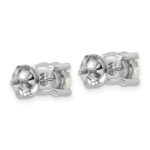 18k White Gold 3 carat Lab Grown Diamond VS+ F+ Round Complete Four Prong Screwback Stud Earrings - Image 3
