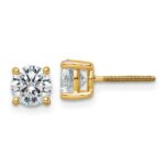 18k 6 carat Certified Lab Grown Diamond VS+ F+ Round Complete Four Prong Screwback Stud Earrings