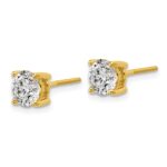 18k 6 carat Certified Lab Grown Diamond VS+ F+ Round Complete Four Prong Screwback Stud Earrings - Image 2