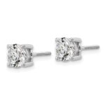 Platinum 2 carat Certified Lab Grown Diamond VS+ F+ Round Complete Four Prong Screwback Stud Earrings - Image 2