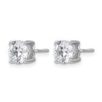 14k White Gold 2 carat Certified Lab Grown Diamond VS/SI+ G+ Round Complete Four Prong Screwback Heavyweight Stud Earrings - Image 2