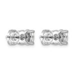 14k White Gold 5 carat Lab Grown Diamond VS+ F+ Round Complete Four Prong Screwback Heavyweight Stud Earrings - Image 3