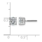 14k White Gold 3 carat Certified Lab Grown Diamond VS/SI+ G+ Round Complete Four Prong Screwback Heavyweight Stud Earrings - Image 6