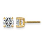 14k 4 carat Certified Lab Grown Diamond VS+ F+ Round Complete Four Prong Screwback Heavyweight Stud Earrings
