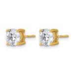 14k 4 carat Certified Lab Grown Diamond VS/SI+ G+ Round Complete Four Prong Screwback Heavyweight Stud Earrings - Image 2