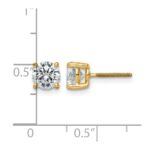14k 4 carat Certified Lab Grown Diamond VS+ F+ Round Complete Four Prong Screwback Heavyweight Stud Earrings - Image 4