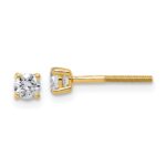 14k 1/3 carat Lab Grown Diamond VS+ F+ Round Complete Four Prong Lightweight Screwback Stud Earrings