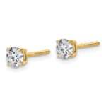 14k 5/8 carat Lab Grown Diamond VS/SI+ G+ Round Complete Four Prong Lightweight Screwback Stud Earrings - Image 2