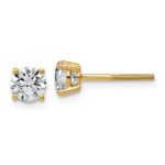 14k 1 carat Lab Grown Diamond VS/SI+ G+ Round Complete Four Prong Lightweight Screwback Stud Earrings