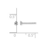 14k White Gold 1/10 carat Lab Grown Diamond VS+ F+ Round Complete Three Prong Stud Earrings - Image 3