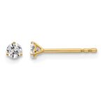 14k 1/6 carat Lab Grown Diamond VS+ F+ Round Complete Three Prong Stud Earrings