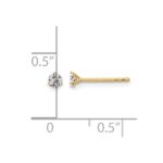14k 1/6 carat Lab Grown Diamond VS+ F+ Round Complete Three Prong Stud Earrings - Image 3