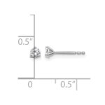14k White Gold 1/5 carat Certified Lab Grown Diamond VS+ F+ Round Complete Three Prong Stud Earrings - Image 5