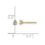 14k 1/5 carat Lab Grown Diamond VS+ F+ Round Complete Three Prong Stud Earrings - Image 4