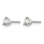 14k White Gold 1/4 carat Lab Grown Diamond VS+ F+ Round Complete Three Prong Stud Earrings - Image 2