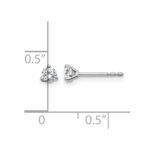 14k White Gold 1/4 carat Lab Grown Diamond VS/SI+ G+ Round Complete Three Prong Stud Earrings - Image 5