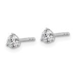 18k White Gold 1/3 carat Certified Lab Grown Diamond VS+ F+ Round Complete Three Prong Stud Earrings - Image 2