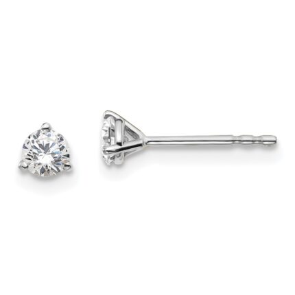 Platinum 1/3 carat Lab Grown Diamond VS+ F+ Round Complete Three Prong Stud Earrings